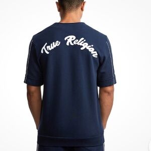 True Religion Zip Up Active Baseball Top Sweatshirt Streetwear Men's Size Small